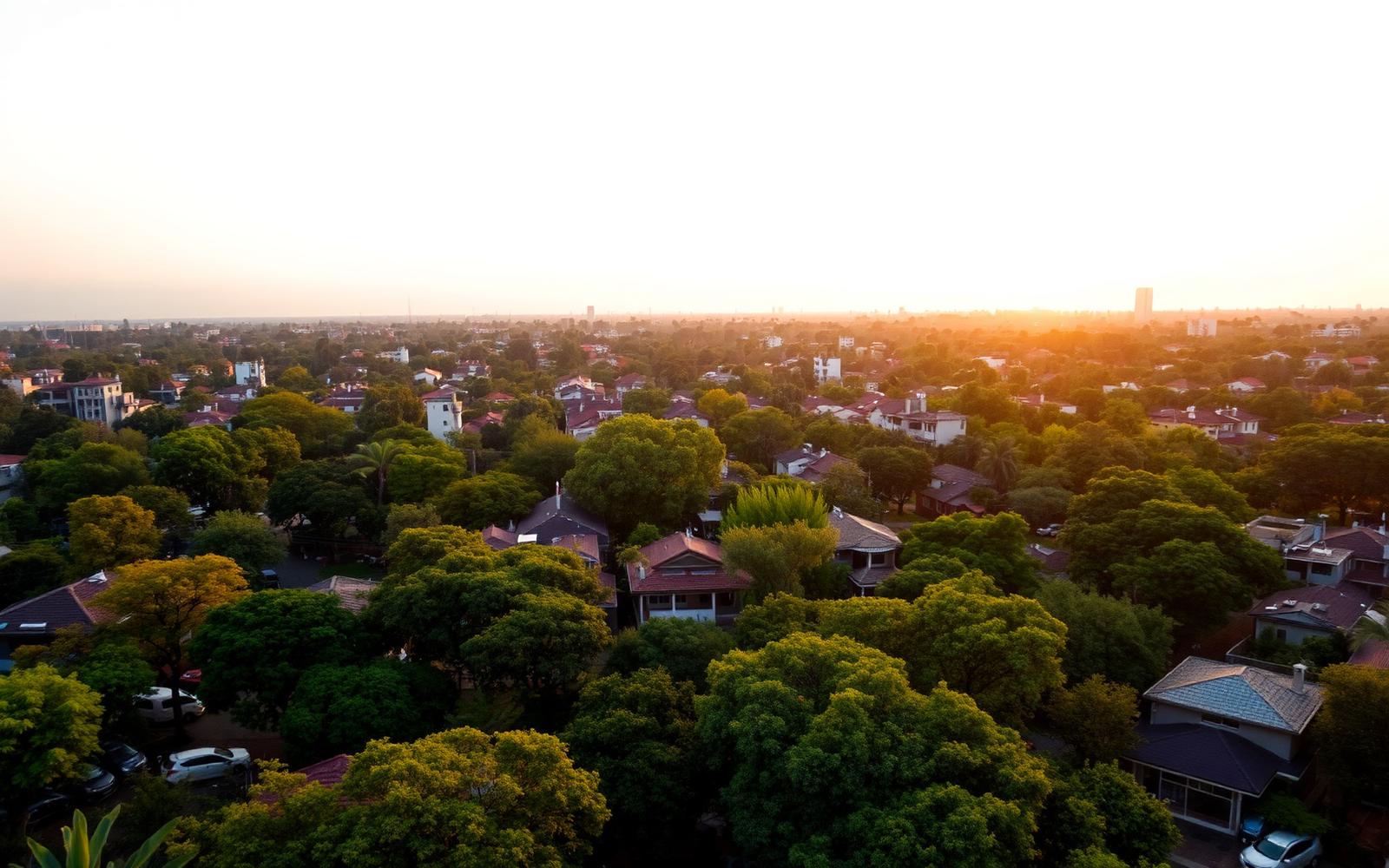 Aerial view of premium Ahmedabad neighbourhoods advised by Seok Real Estate